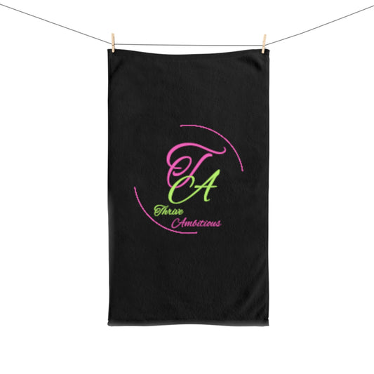 " Thrive Ambitious "  Black Hand Towel