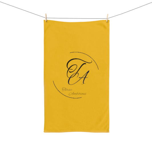 "Thrive Ambitious "  Yellow Hand Towel