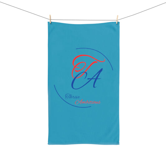 " Thrive Ambitious "   Turquoise Hand Towel